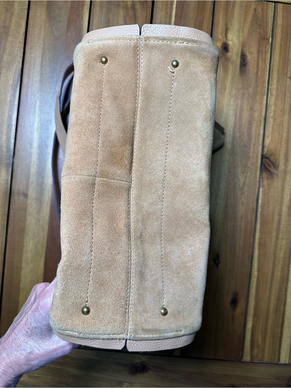 Suede Slouchy Shoulder Bag in Camel Brown - Picture 5 of 15